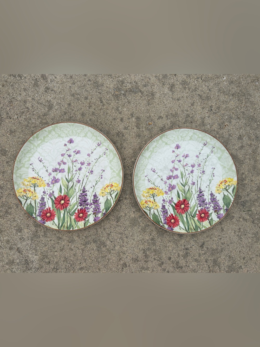Pier 1 White Botanical Garden Earthenware Dinner Plate